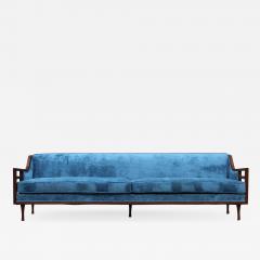 1960s Modern Custom Made 8ft Long Walnut Sofa - 1666658