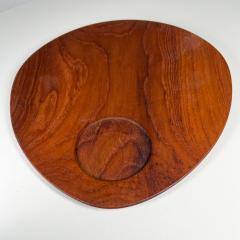 1960s Modern Five Teakwood Teardrop Breakfast Snack Plates Lunning INC Denmark - 2994915