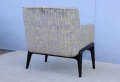 1960s Modern Floating Seat Lounge Chairs With Italian Velvet Upholstery - 3573319