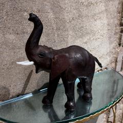 1960s Modern Leather Elephant Table Sculpture - 3283754