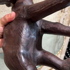 1960s Modern Leather Elephant Table Sculpture - 3283762