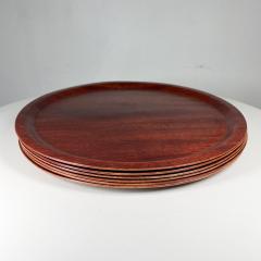 1960s Modern Set of Six Round Serving Plates Bentwood - 2995142