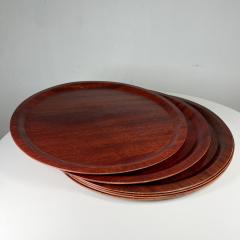 1960s Modern Set of Six Round Serving Plates Bentwood - 2995147