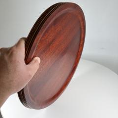 1960s Modern Set of Six Round Serving Plates Bentwood - 2995150