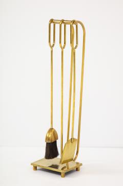 1960s Modernist Brass Fireplace Tools - 2925628