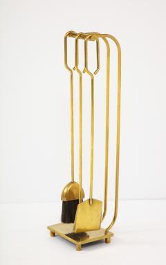 1960s Modernist Brass Fireplace Tools - 2925630