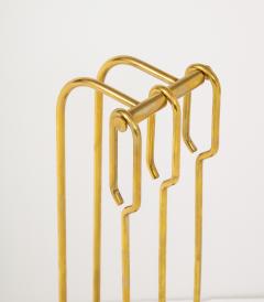 1960s Modernist Brass Fireplace Tools - 2925636