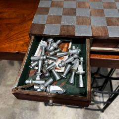 1960s Modernist Striking Chess Game Set Aluminum and Walnut Wood - 3047130