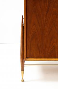 1960s Modernist Walnut And Brass 2 Door Cabinet - 2231390