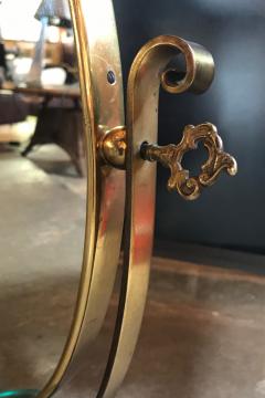1960s Neoclassical Italian Midcentury Brass Italy Table Vanity Mirror - 1038480