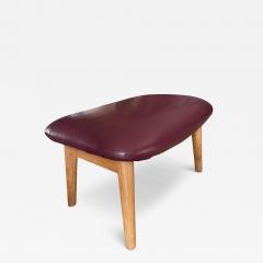 1960s Oak and leather Ottoman - 4306451