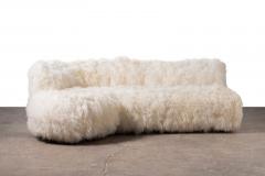1960s Organic Modern Custom Sheepskin Sofa with Birch Legs - 4527603