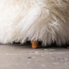 1960s Organic Modern Custom Sheepskin Sofa with Birch Legs - 4527608