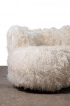 1960s Organic Modern Custom Sheepskin Sofa with Birch Legs - 4527617
