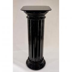 1960s Rare Pair of Italian Art Deco Black Glass Round Columns - 355306