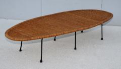 1960s Rattan With Iron Base Surfboard Coffee Table Made In Hong Kong - 4444705