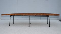 1960s Rattan With Iron Base Surfboard Coffee Table Made In Hong Kong - 4444709