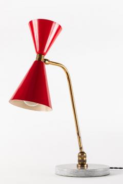 1960s Red Double Cone Table Lamp in the Manner of Pierre Guariche - 864442