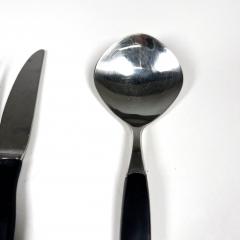 1960s Rostfri Gab Black and Stainless Flatware Set of 5 made Sweden - 3136715
