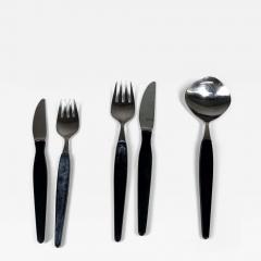 1960s Rostfri Gab Black and Stainless Flatware Set of 5 made Sweden - 3139537