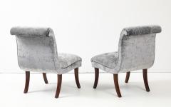 1960s Sabre lLegs Slipper Chairs In Velvet Uphosltery - 4348639