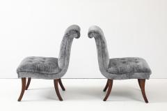 1960s Sabre lLegs Slipper Chairs In Velvet Uphosltery - 4348640
