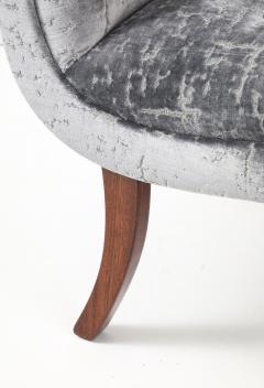 1960s Sabre lLegs Slipper Chairs In Velvet Uphosltery - 4348645