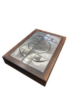 1960s Silver and rosewood decorative box signed Di Paolo - 4419741