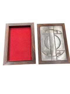 1960s Silver and rosewood decorative box signed Di Paolo - 4419746