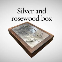 1960s Silver and rosewood decorative box signed Di Paolo - 4419749