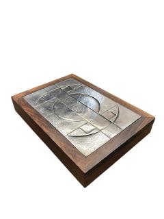 1960s Silver and rosewood decorative box signed Di Paolo - 4419951