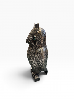 1960s Silver plated owl decorative cigarettes box - 4771373