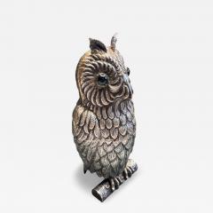 1960s Silver plated owl decorative cigarettes box - 4772306