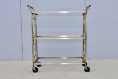 1960s Solid Brass 3 Tier Modern Bar Cart - 4114658