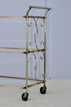 1960s Solid Brass 3 Tier Modern Bar Cart - 4114661