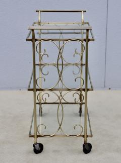 1960s Solid Brass 3 Tier Modern Bar Cart - 4114662