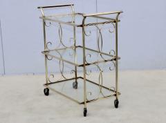 1960s Solid Brass 3 Tier Modern Bar Cart - 4114663