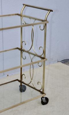 1960s Solid Brass 3 Tier Modern Bar Cart - 4114666