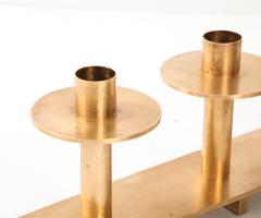 1960s Solid Brass Large Modernist Swedish Candlesticks - 3526854