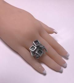 1960s Sterling Silver Modernist Brutalist Ring - 1317058