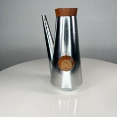 1960s Style Kalmar Italian Coffee Pot Made in Italy Stainless Steel Teakwood - 2805242