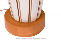1960s Tall Mid Century Modern Walnut Ceramic Table Lamps Pair - 2954514