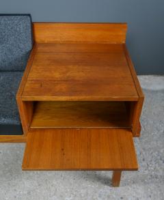 1960s Teakwood Hall Phone Stand w Felted Wool Seating - 2284812