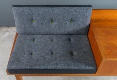 1960s Teakwood Hall Phone Stand w Felted Wool Seating - 2284813