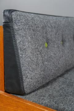 1960s Teakwood Hall Phone Stand w Felted Wool Seating - 2284817