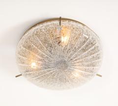 1960s Textured Murano Glass and Aged Brass Flush mount Sconce by Kaiser - 4708588