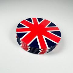 1960s UK Vintage British Bar Coasters Union Jack Set of Six - 2933974