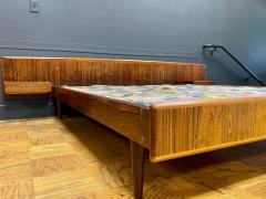 1960s Vintage Danish Rosewood Bed Frame With Nightstands - 3077659