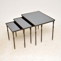 1960s Vintage French Mirrored Brass Nest of Tables - 3107064