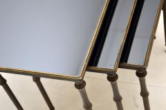 1960s Vintage French Mirrored Brass Nest of Tables - 3107073